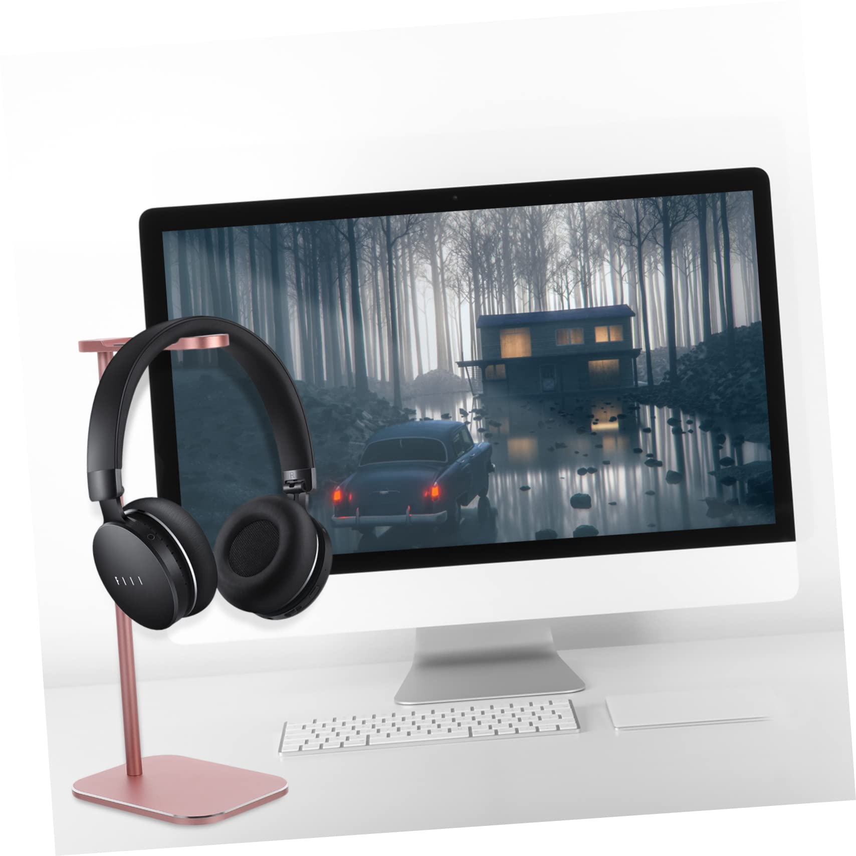 Angoily 2 Pack Aluminum Alloy Headphone Stand - Premium Desktop Headset Holder with Non-Slip Base for Gaming, Office & Home Organization (Z9 Shelf)