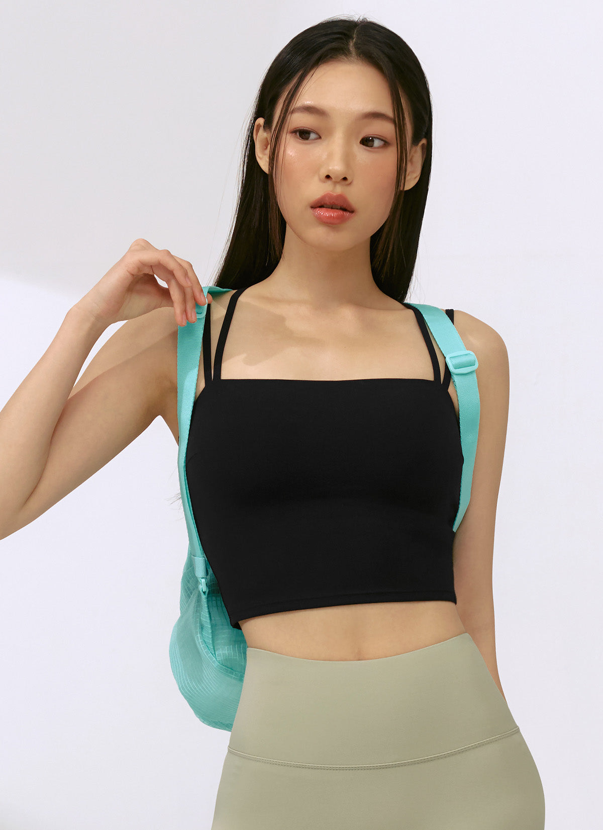 Black Label Power Rise Double Strap Sports Bra - High Support Workout Top for Running, Yoga & Gym