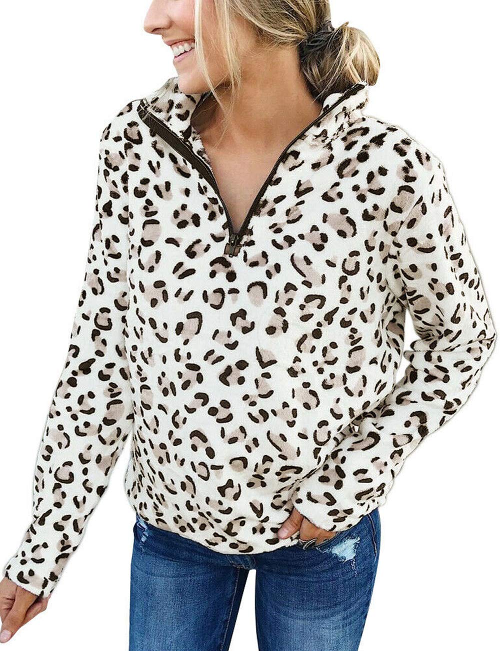 Women's V Neck Zipper Oversized Fluffy Sweater - Cozy Winter Pullover Top for Casual Wear & Layering | Perfect for Office, Date Night & Weekend Outfits