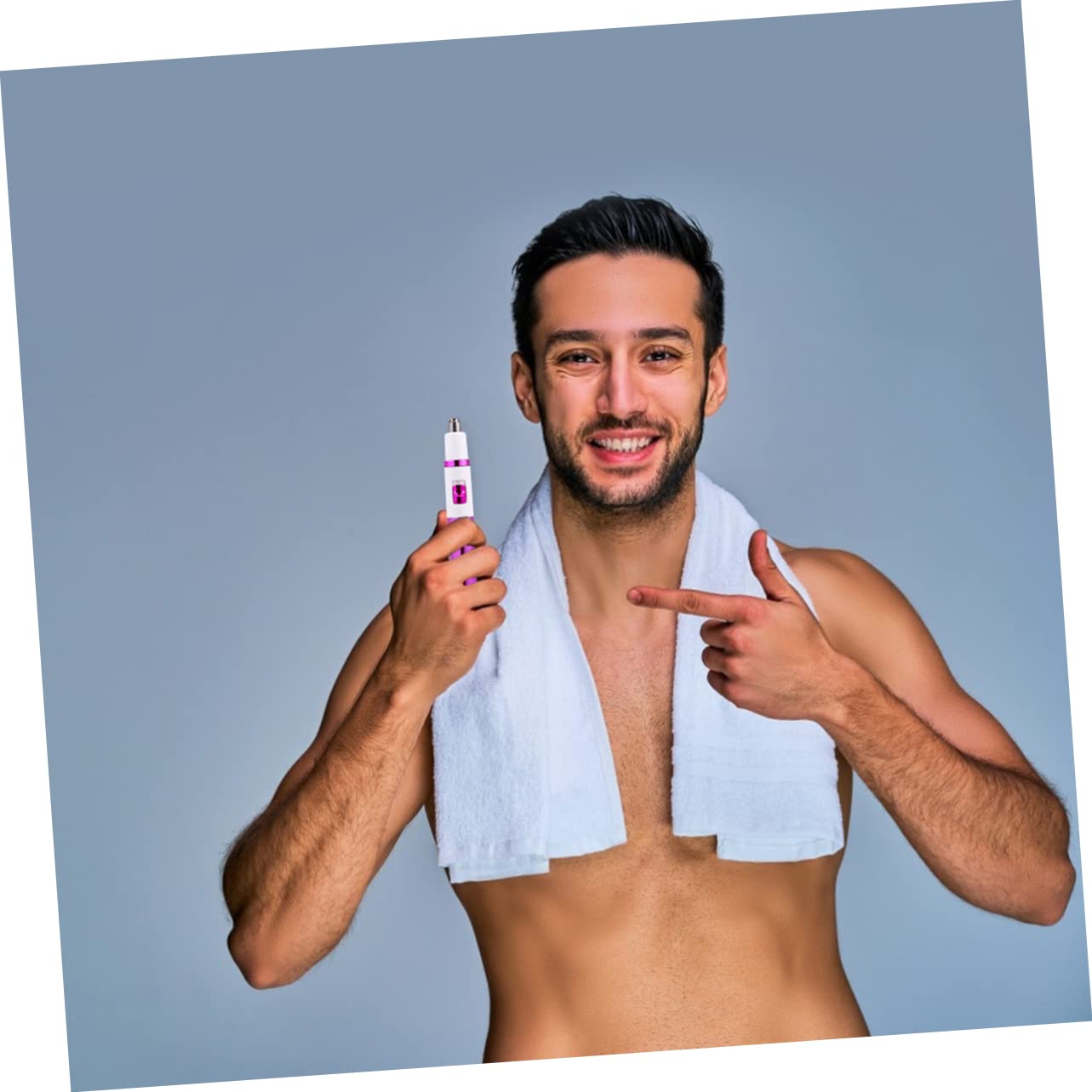 Electric Nose Hair Trimmer & Facial Hair Remover for Men - Painless Micro Epilator AE851 (Pink) - Perfect for Travel, Grooming & Personal Care
