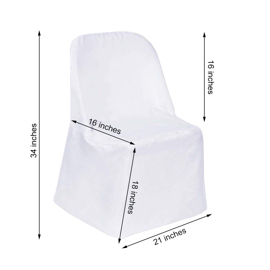 50 Pack Ivory Folding Chair Covers - Washable Polyester Slipcovers with Elastic Band, Removable Seat Protectors for Dining, Parties, Weddings & Outdoor Events