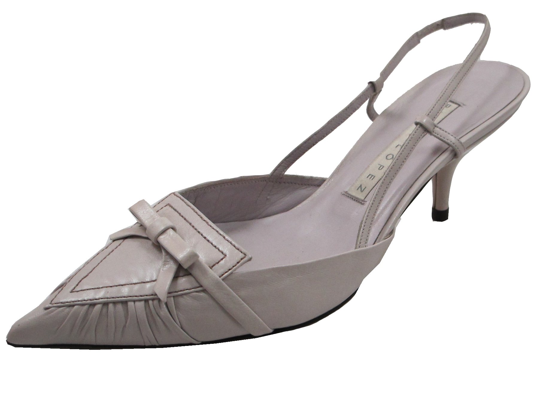 Pura Lopez 343 Women's Leather Dress Shoes - Low Heel Closed Toe Comfortable Casual Summer Sandals for Office, Wedding & Outdoor Events