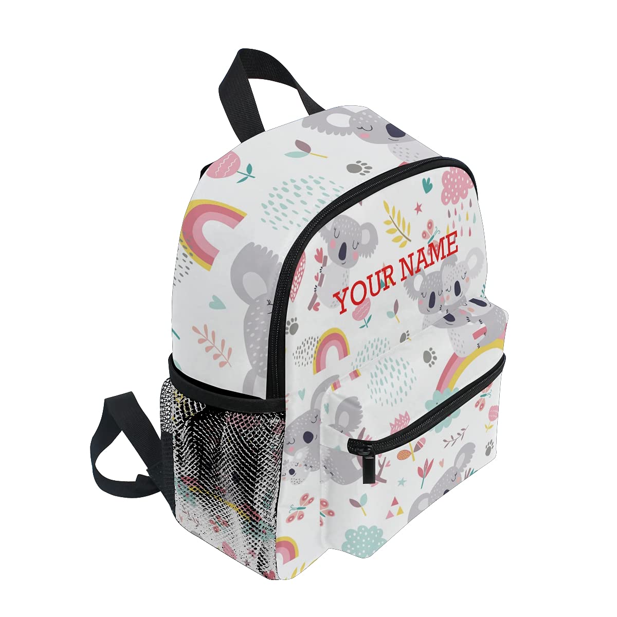 ODAWA Personalized Preschool Backpack with Name - Cute Rainbow Koala Design for Toddlers & Kids | Durable School Backpack for Kindergarten, Daycare & Travel