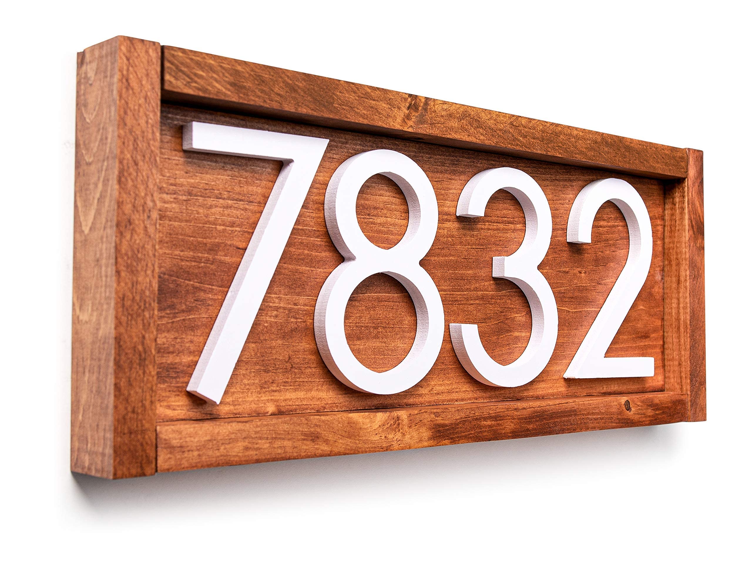 Modern Outdoor Address Plaque - Customizable Waterproof Yard Sign for House Numbers 1-5 | Perfect for Mailbox, Front Door, and Driveway Visibility