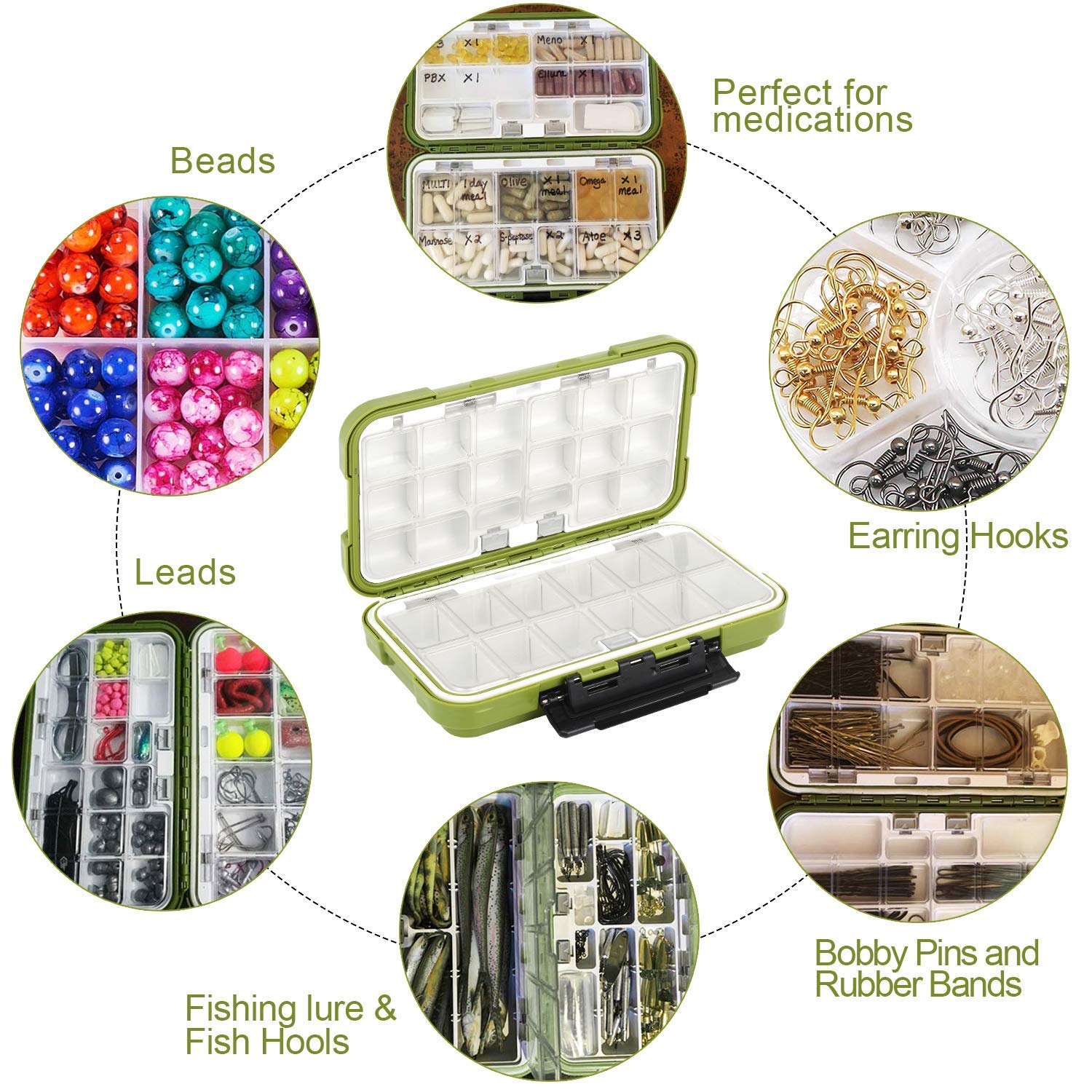 YUKI Fishing Lure Box - Thick Plastic Bait Storage Case for Fly Fishing Gear