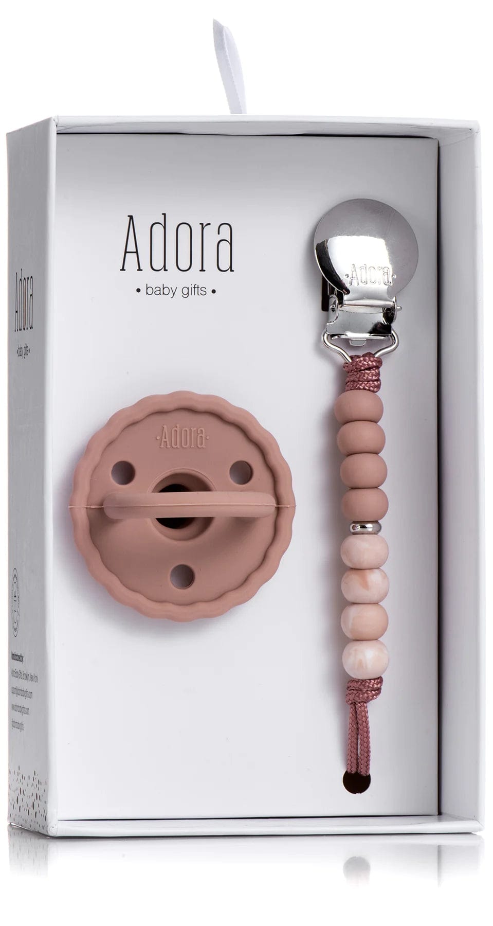 Adora Pacifier & Clip Set - BPA-Free Baby Soother with Silicone Nipple & Secure Holder - Perfect for Newborns, Infants & Toddlers - Ideal for Home, Travel & Daycare Use