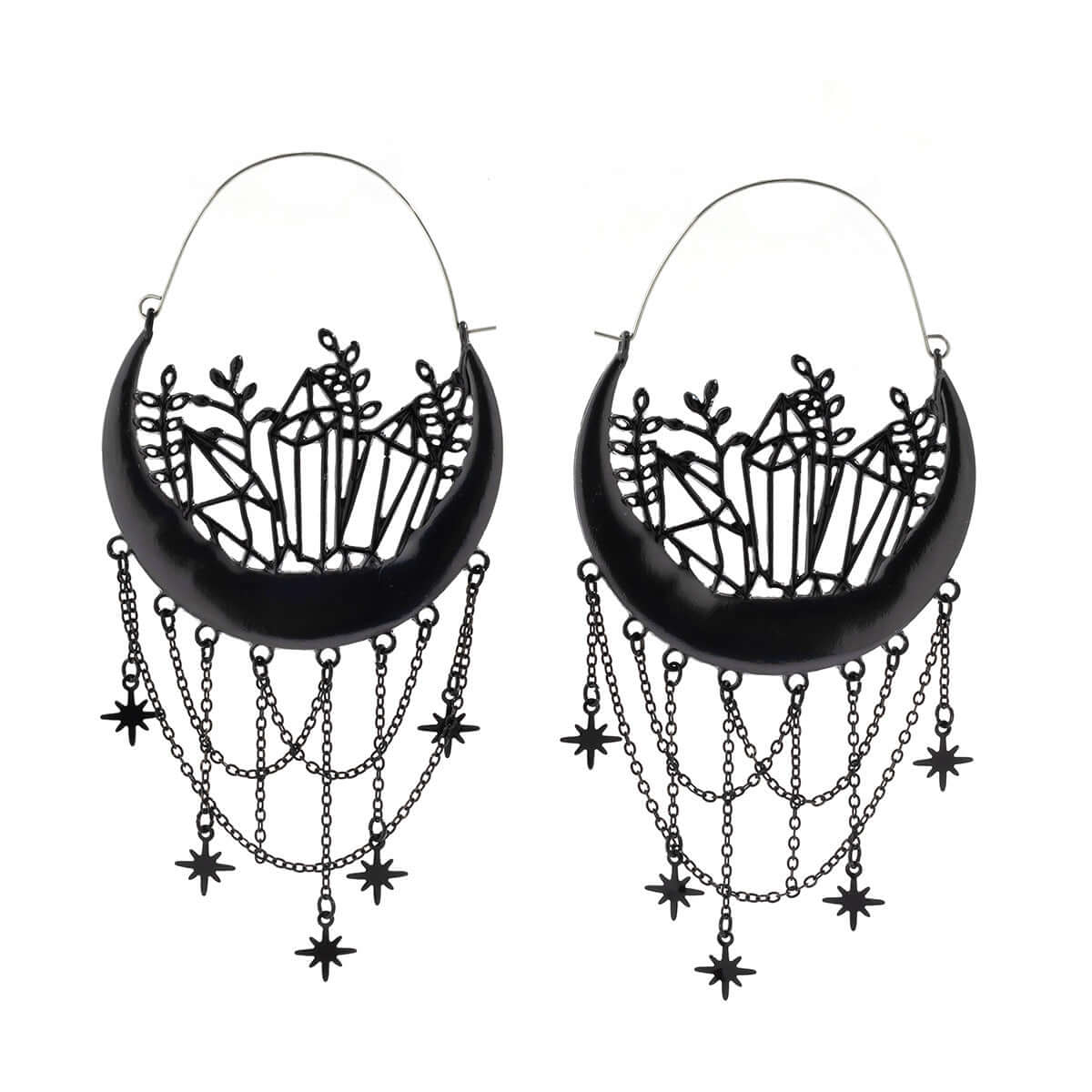 Gothic Halloween Black Magic Vampire Drop Earrings NZ3024 | Elegant Gothic Jewelry for Women | Perfect for Halloween, Cosplay, and Dark Fashion Accessories