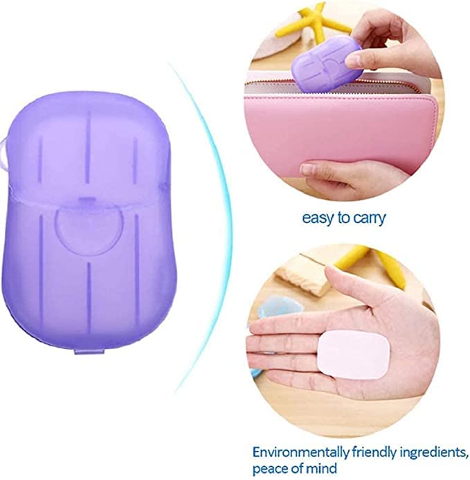 **APURK Travel Soap Sheets - 5 Pack Portable Disposable Paper Soap for Camping, Hiking, Gym & Outdoor Activities | Eco-Friendly Mini Soap Leaves for Hand Washing On The Go**