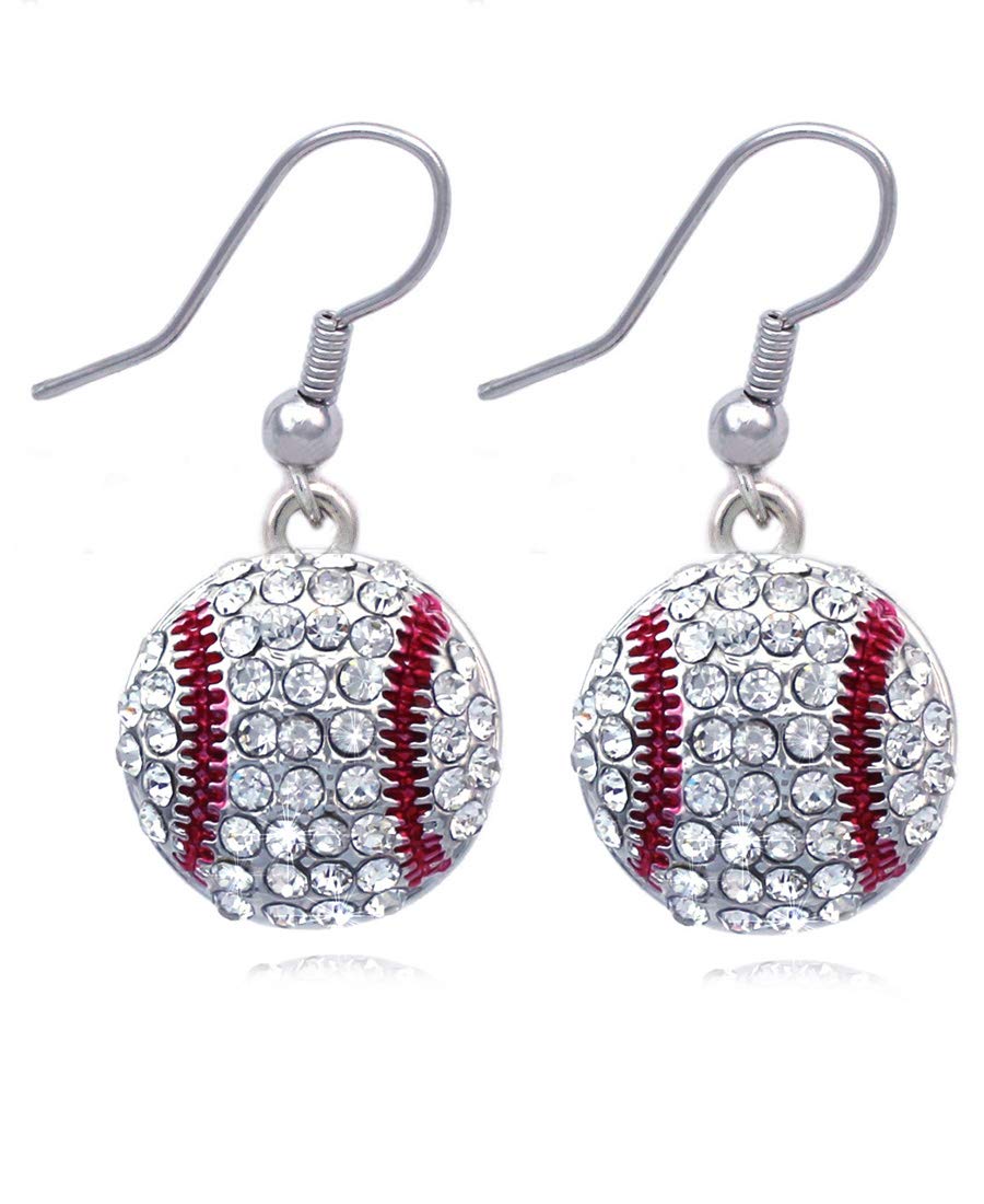 Cocojewelry Sports Ball Stud Dangle Hook Earrings for Women - Perfect for Basketball, Soccer & Volleyball Games, Sports Events & Casual Wear