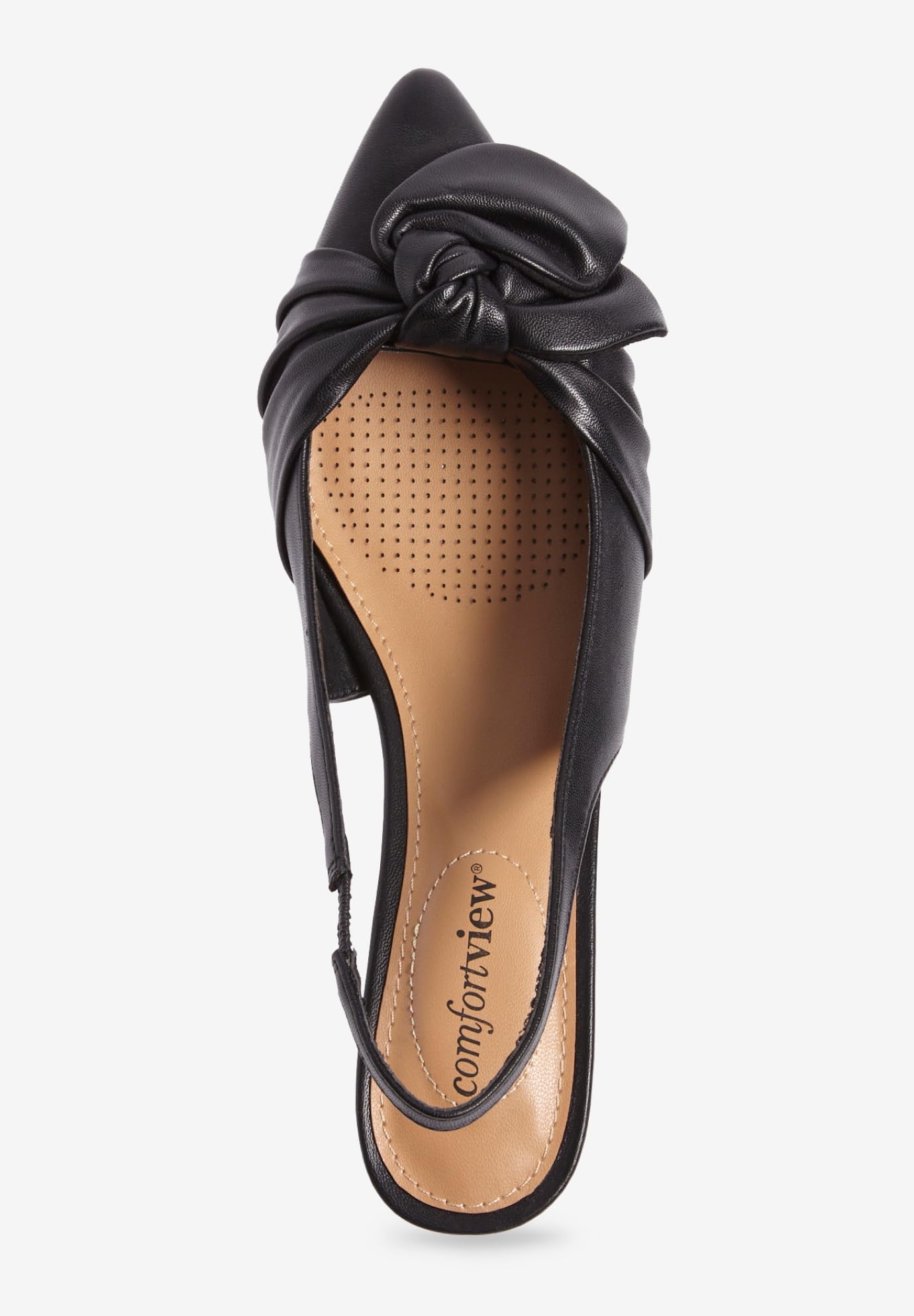 Comfortview Women's Wide Width The Tia Slingback - Comfortable & Stylish Low Heel Dress Sandals for Work, Wedding & Summer Outfits
