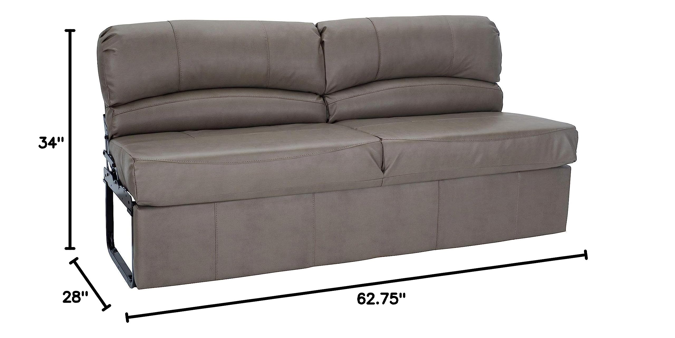 RecPro Charles RV Jackknife Sofa - Convertible Love Seat Sleeper Sofa with 62