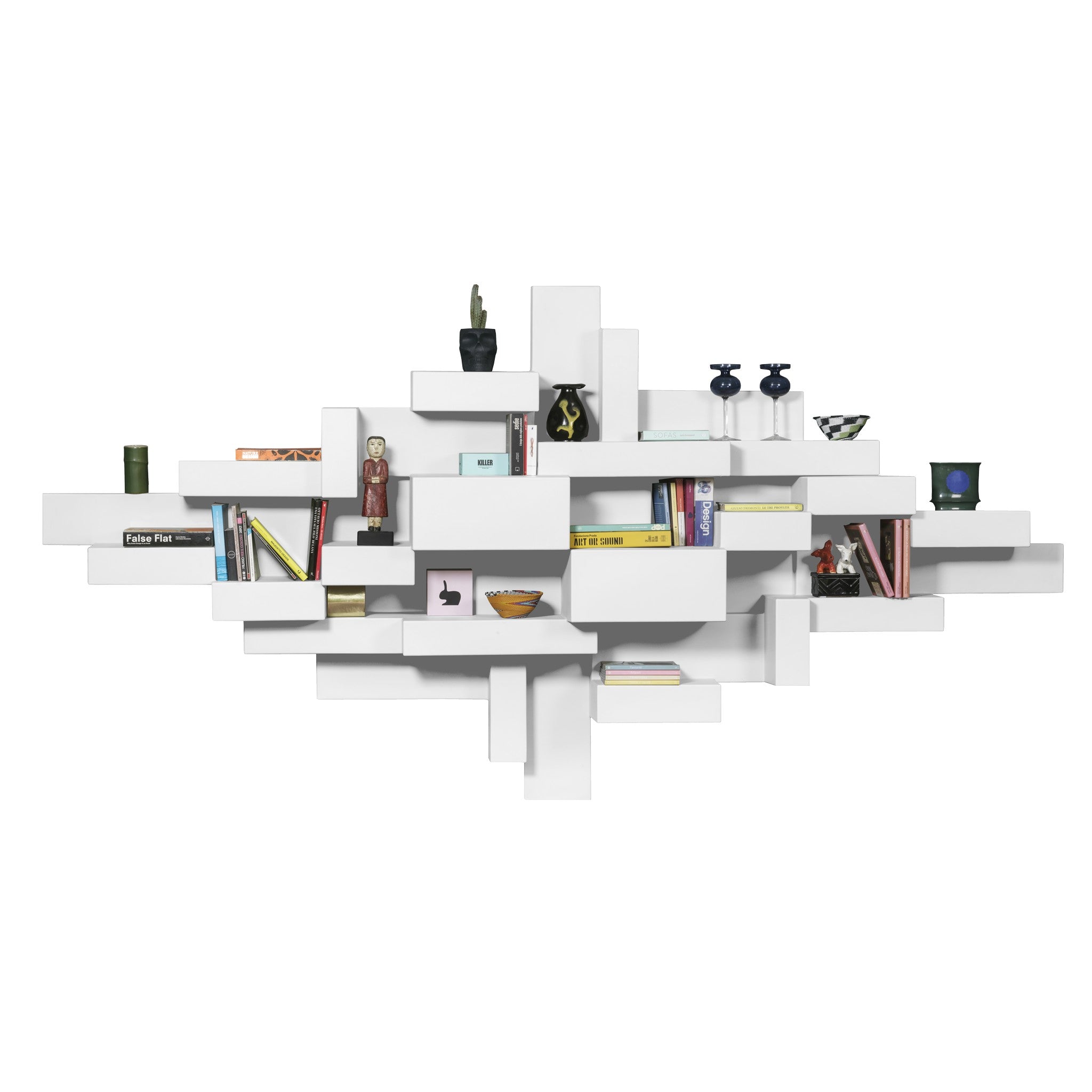 Qeeboo Primitive Bookshelf - Modern Wooden Bookcase for Home & Office - Perfect for Living Room, Bedroom, and Study Room Organization