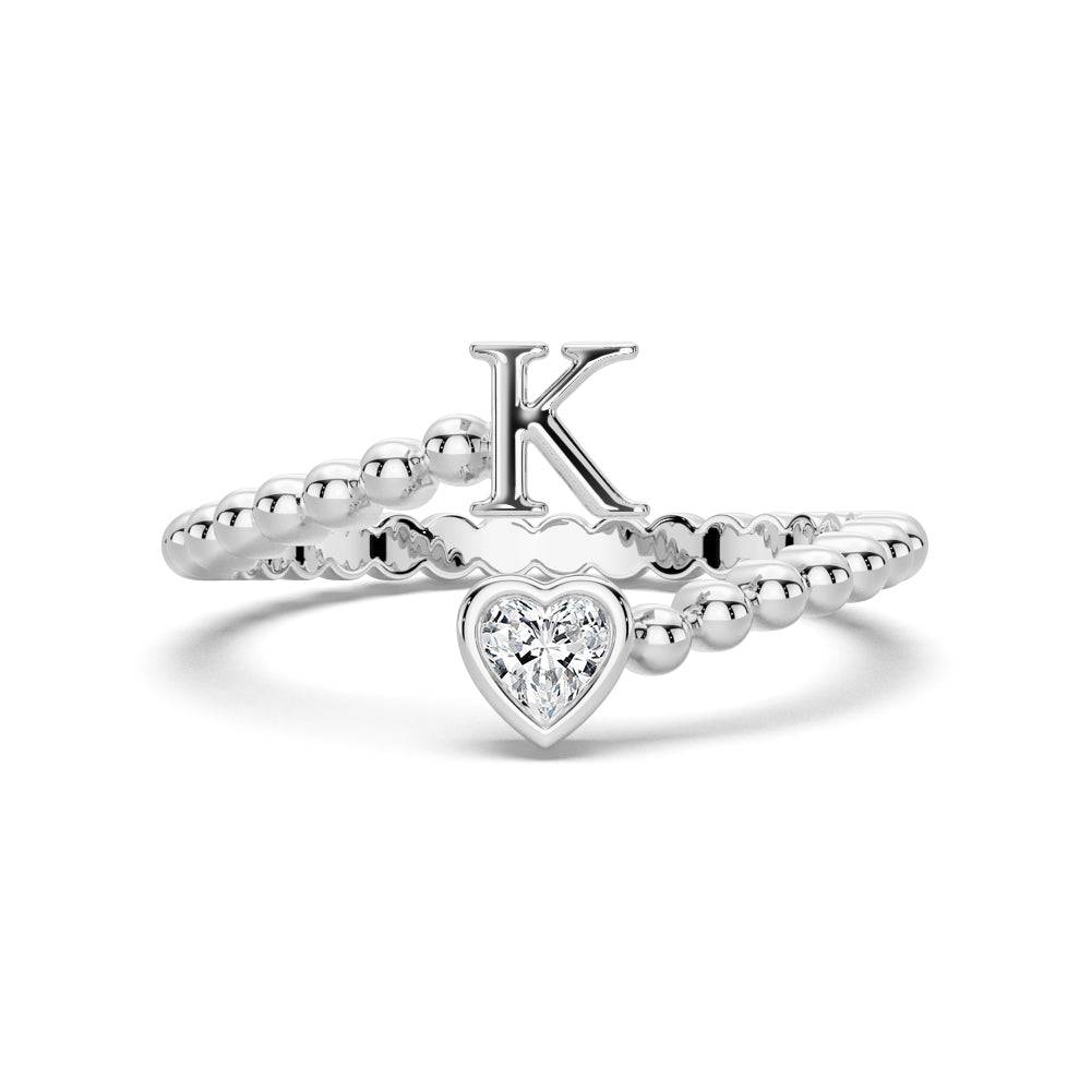 Lab Grown Diamond Personalized Initial Promise Ring for Women - Custom Engraved 14K Gold/White Gold Name Letter Ring - Perfect for Anniversaries, Engagements & Special Occasions