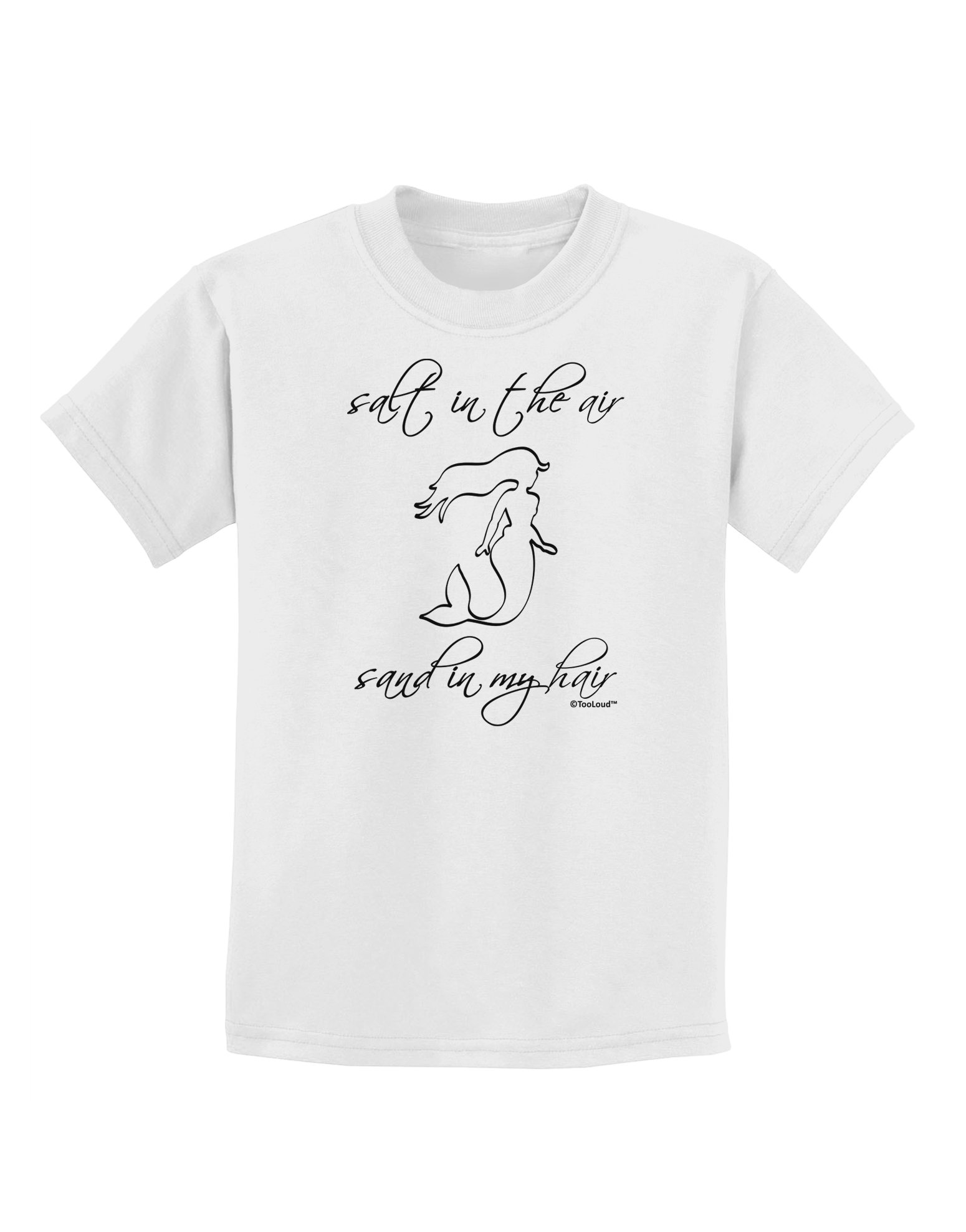 Mermaid Children's T-Shirt - 'Salt in The Air Sand in My Hair' Cute Beach Vacation Outfit for Girls | Perfect for Summer, Beach Trips & Pool Parties