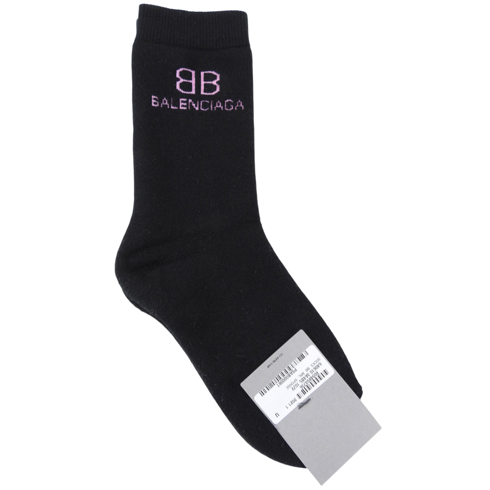 Balenciaga Black & Pink BB Logo Sport Socks for Women & Men - Athletic Performance & Casual Wear