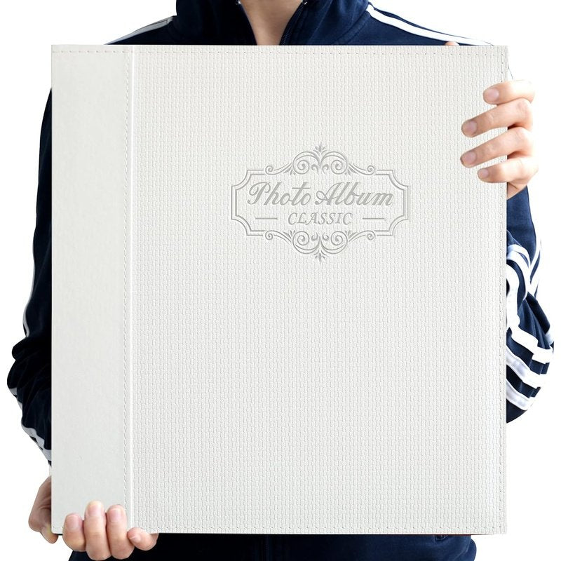 Premium Leather Photo Album with Magnetic Self-Stick Pages - Classic Scrapbook for Wedding, Baby, Family Memories & Travel Keepsakes