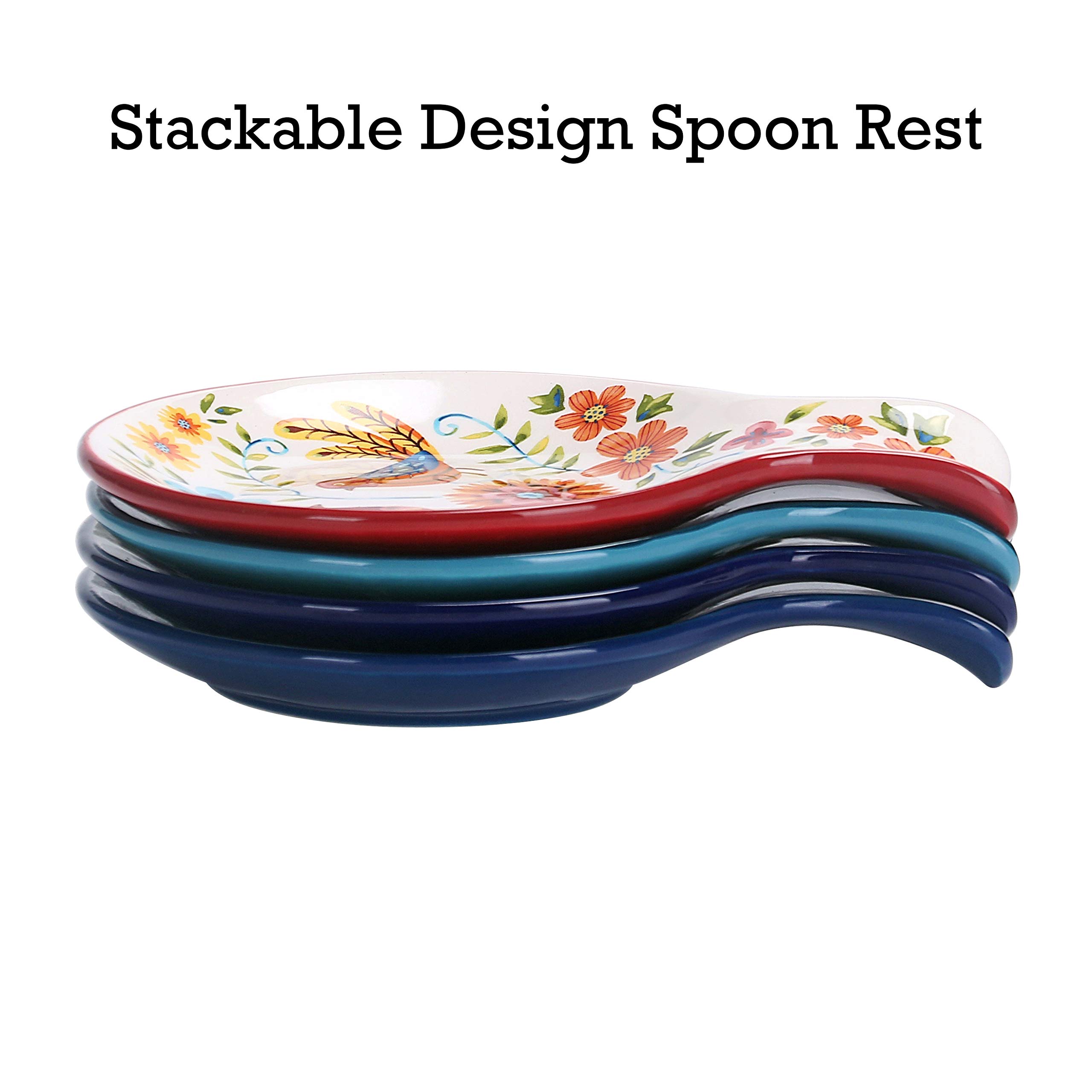 Bico Havana Ceramic Spoon Rest - Heat Resistant Kitchen Utensil Holder for Stove Top & Counter - Elegant Housewarming Gift - Dishwasher Safe - Perfect for Cooking, Serving & Home Decor