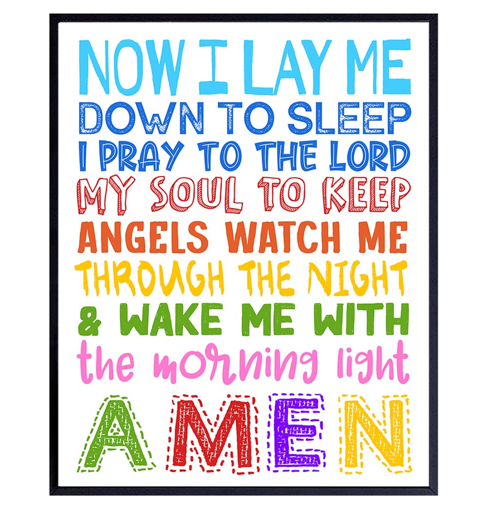 Religious Wall Art & Decor - Inspirational Christian Gifts for Kids' Bedroom, Nursery, Toddler Room - Spiritual Prayer Wall Decor with Bible Verses - Perfect for Girls & Boys Faith-Based Room Decor - Ideal for Sunday School, Baptism Gifts & Nursery Wall Art