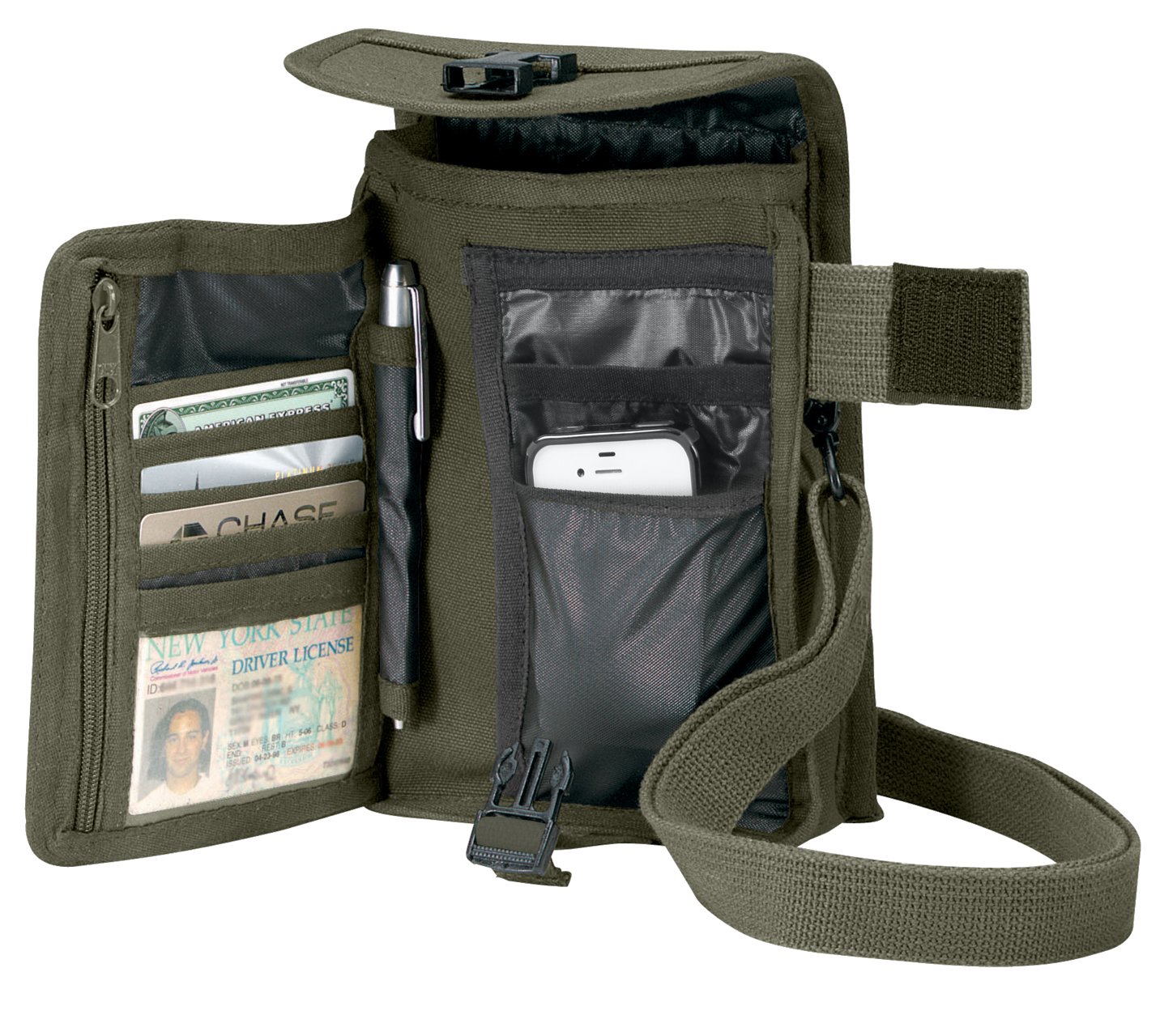 Rothco Canvas Travel Portfolio Crossbody Shoulder Bag - Durable Messenger Bag for Men & Women - Perfect for Business, School, Travel & Everyday Use