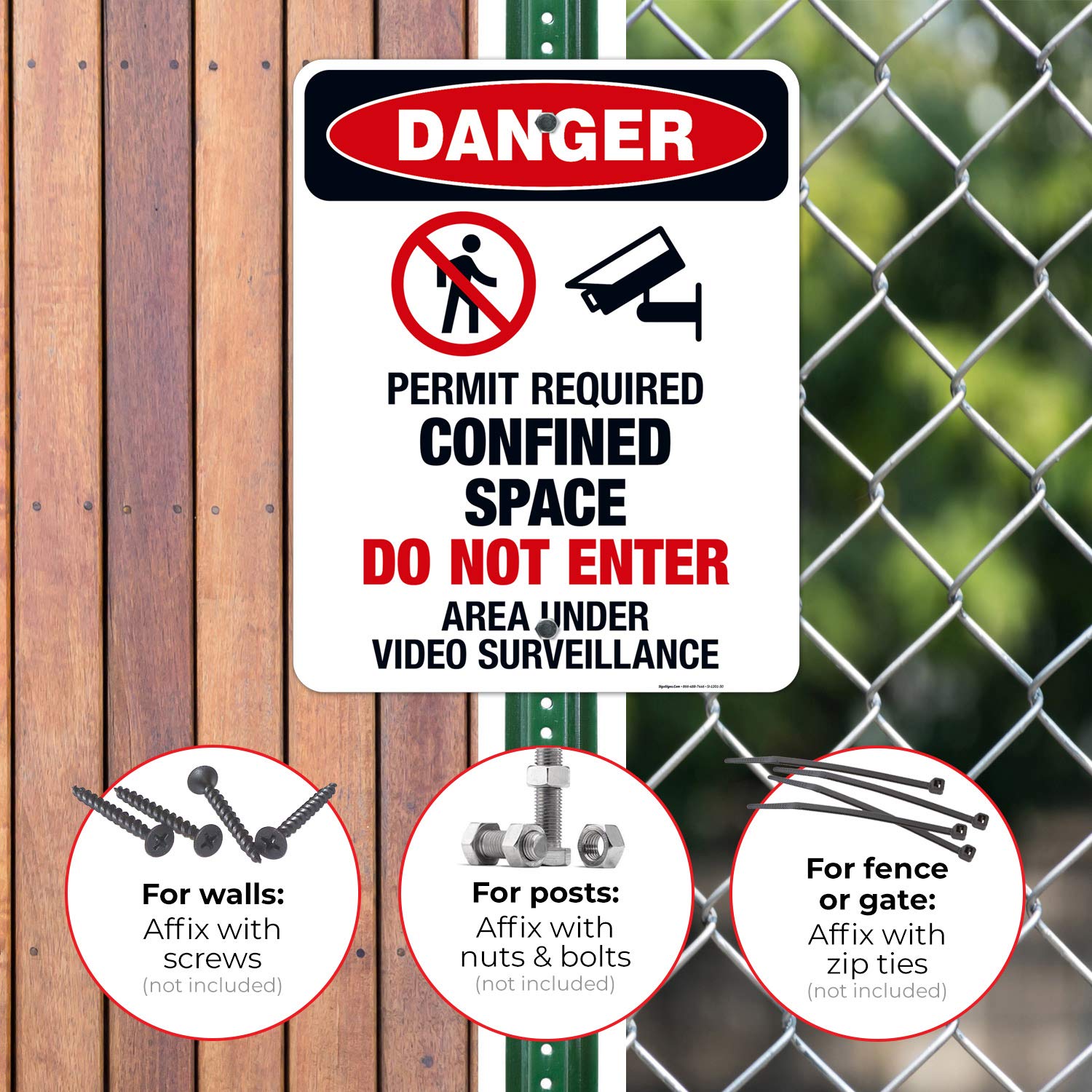OSHA Danger Sign - Permit Required Confined Space Do Not Enter Warning Sign | 24x30 Inches Rust-Free .063 Aluminum | Fade Resistant for Indoor/Outdoor Use | Made in USA | Ideal for Construction Sites, Industrial Facilities & Hazardous Areas