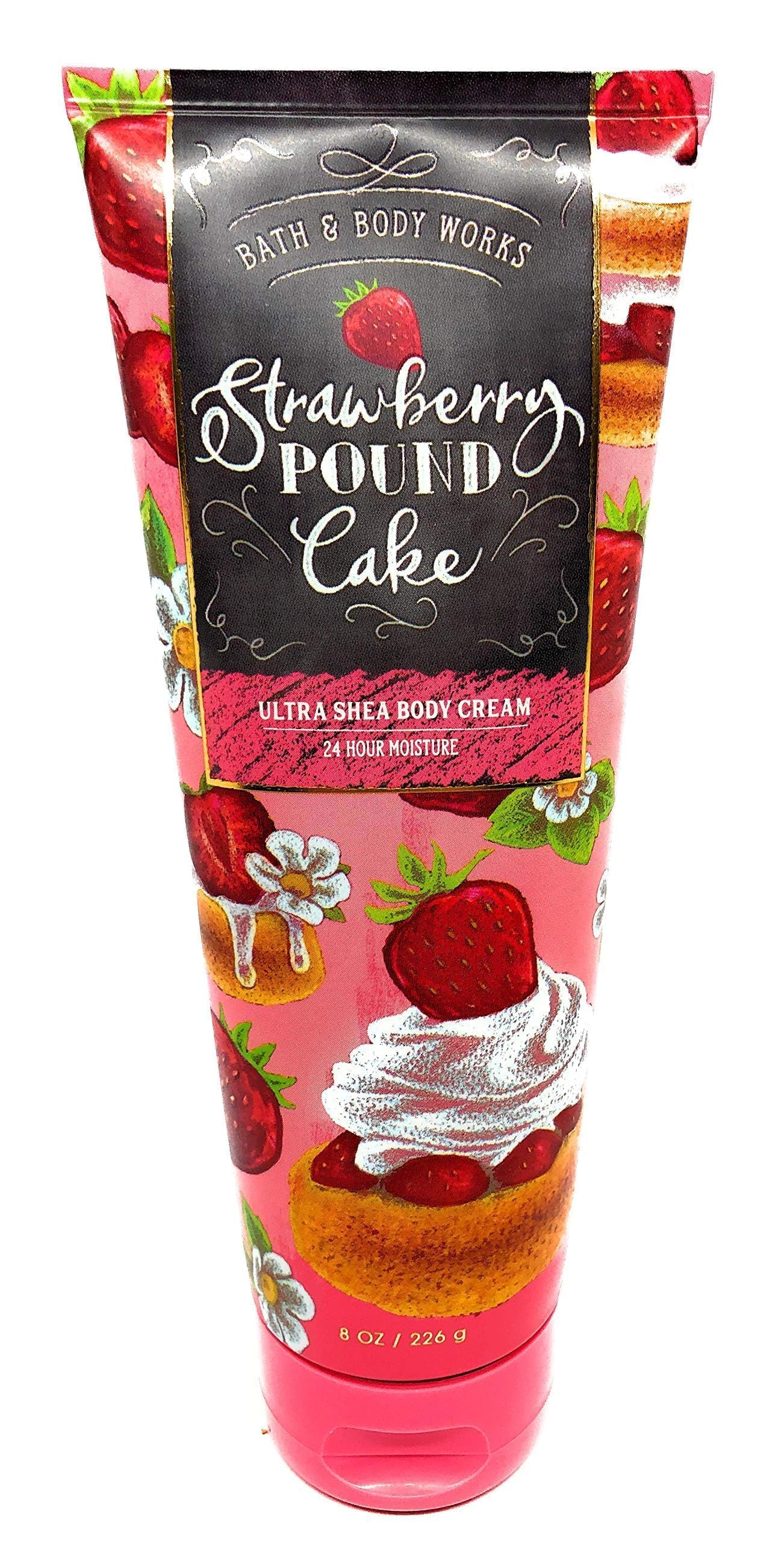 Bath & Body Works Strawberry Pound Cake Body Cream - 8 oz Moisturizing Lotion for Soft, Smooth Skin | Perfect for Daily Hydration & Gift Giving