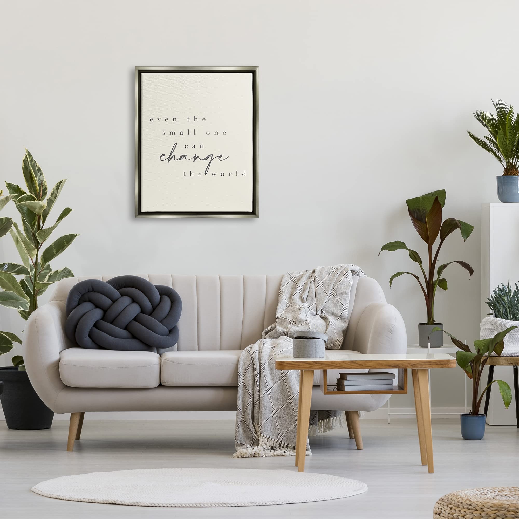Stupell Industries 'Change The World' Inspirational Framed Wall Art - Motivational Quote by Daphne Polselli | Uplifting Nursery & Kids Room Decor, Perfect Gift for Bedroom, Playroom & Classroom - Ideal for Children's Spaces, Home Decor & Educational Environments