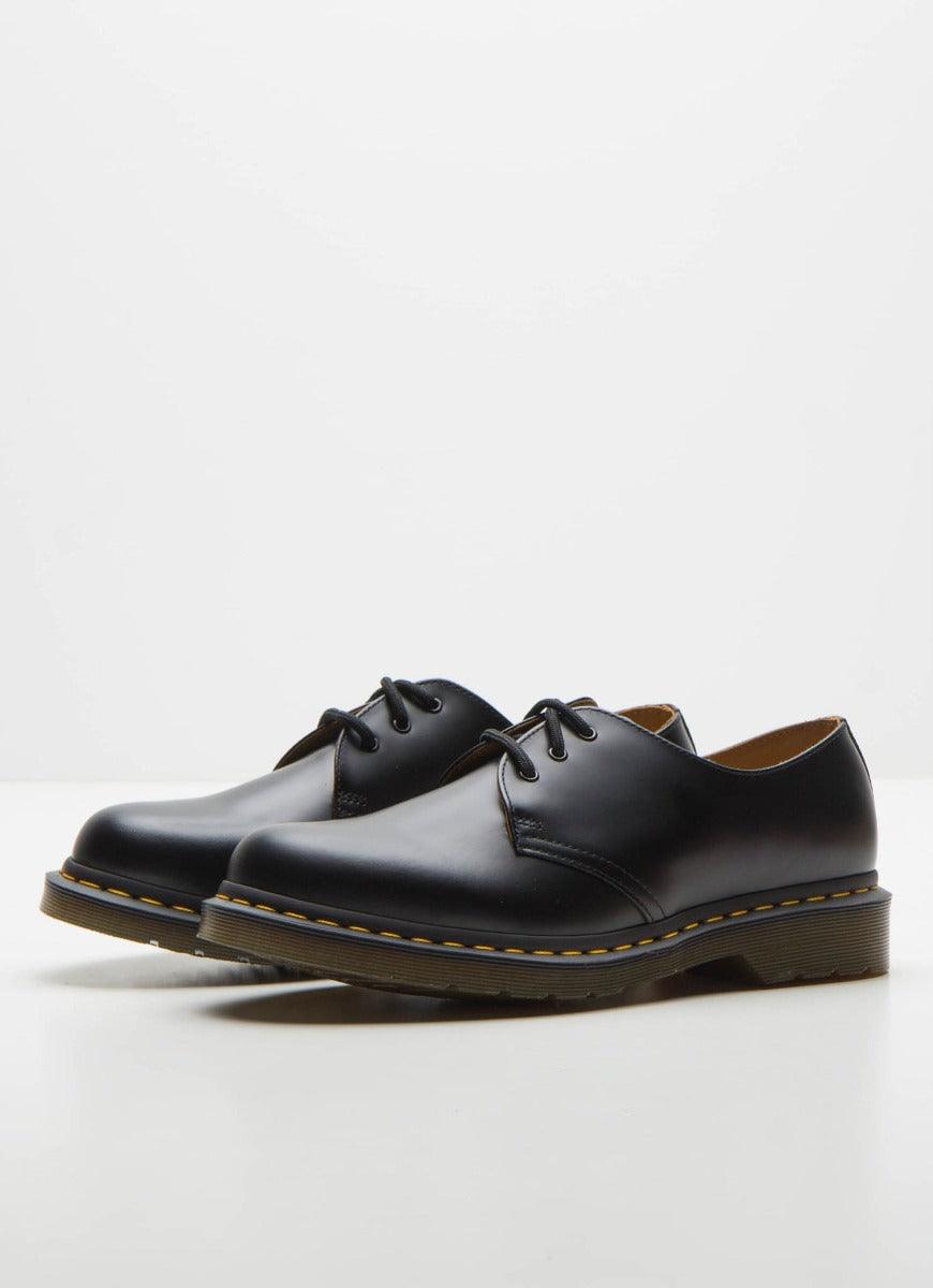 Dr. Martens 1461 3-Eye Leather Shoes - Black Smooth Unisex Classic Oxford for Men & Women | Perfect for Casual Wear, Work & Everyday Outfits