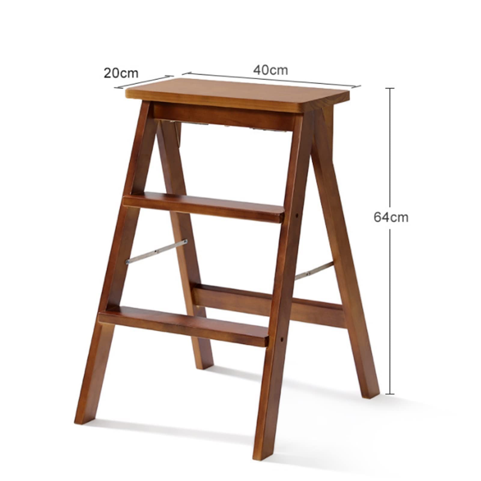 Foldable Step Stool - Solid Wood Portable Folding Stool for Kitchen, Dining Table, Bathroom | Non-Slip Stepladder & Small Chair | Perfect for Home, Office, and Outdoor Use