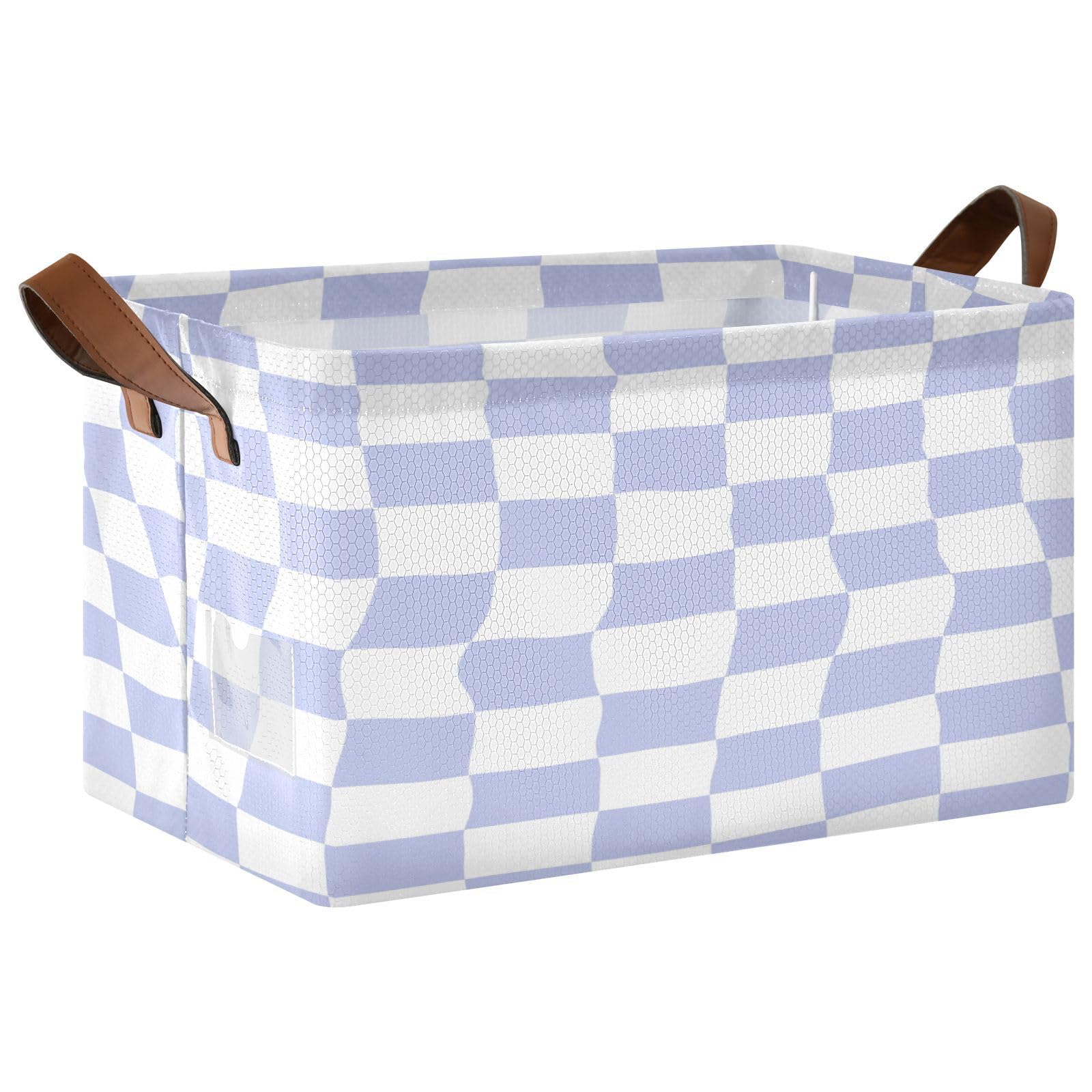 Purple Plaid Under Bed Storage Bins - Foldable Collapsible Storage Basket with Handles & Metal Frame - Closet Cabinet Organizer (2 Pack) - Perfect for Seasonal Clothes, Blankets & Toy Storage