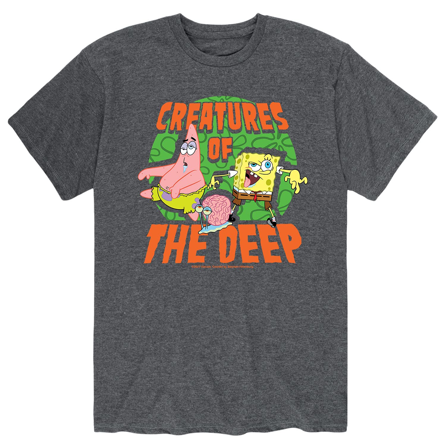 HYBRID APPAREL Spongebob Squarepants Creatures of The Deep Men's Graphic T-Shirt - Cool Cartoon Short Sleeve Tee for Casual Wear, Beach Outings & Anime Fan Gifts