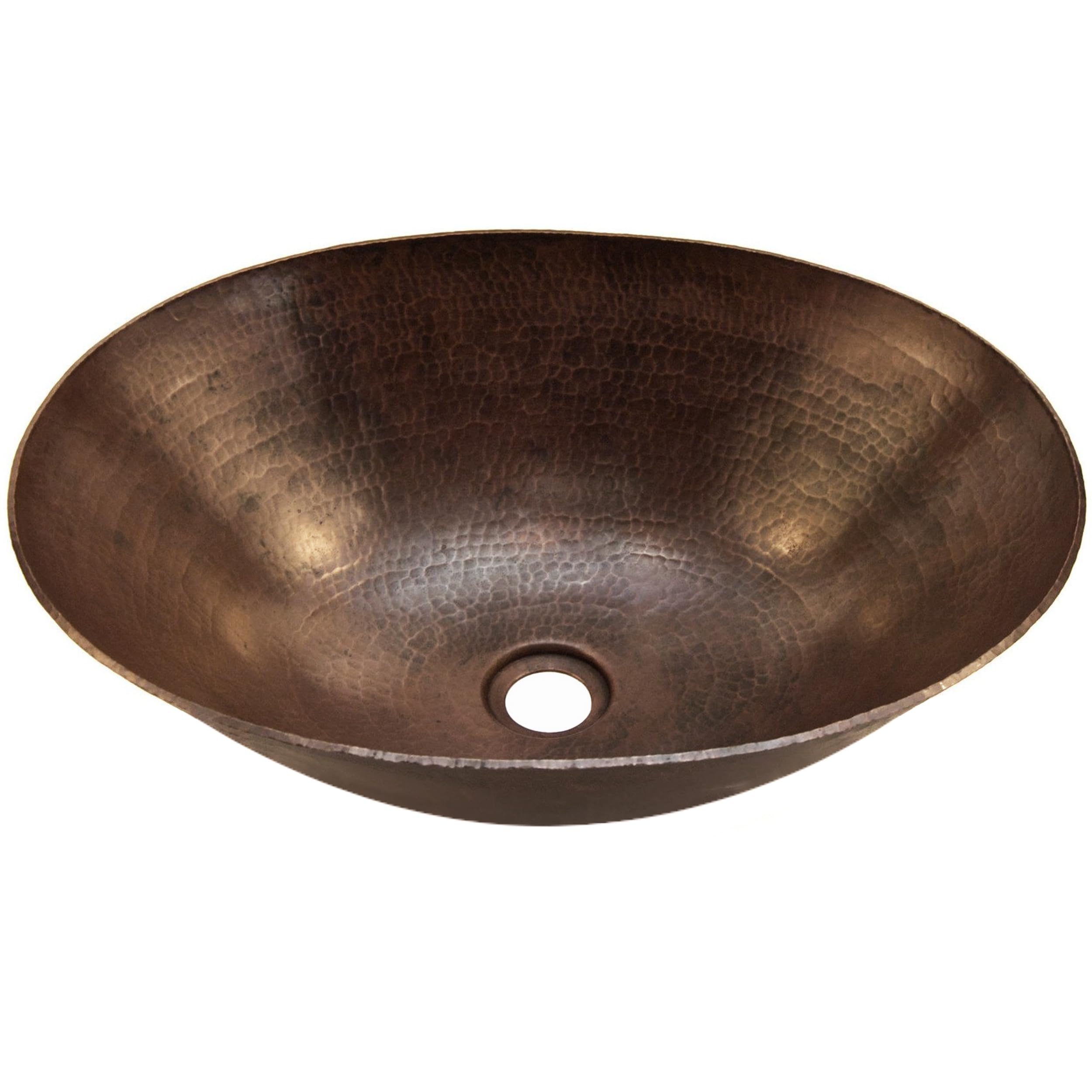 Novatto BILBOA Antique Copper Vessel Bathroom Sink - Handcrafted Hammered Copper Basin for Modern & Farmhouse Bathrooms, Vanity Decor, Powder Room Upgrade