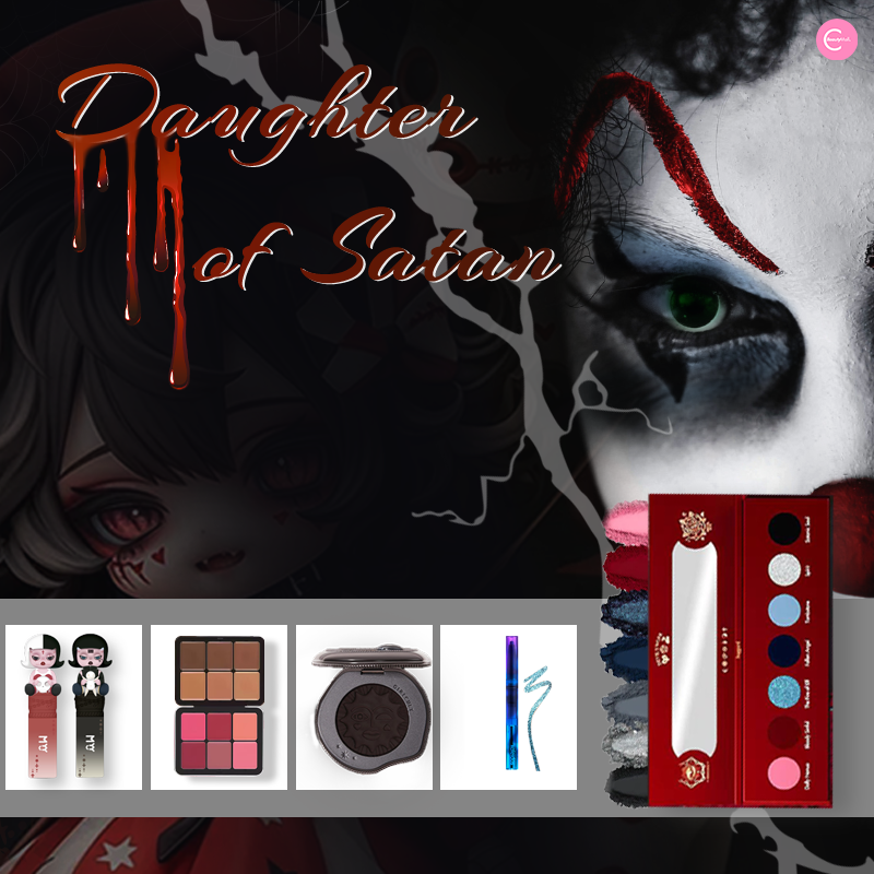 Satanic Halloween Makeup Kit - Gothic Cosplay Set for Women & Men | Perfect for Halloween Parties, Horror Events & Theatrical Performances
