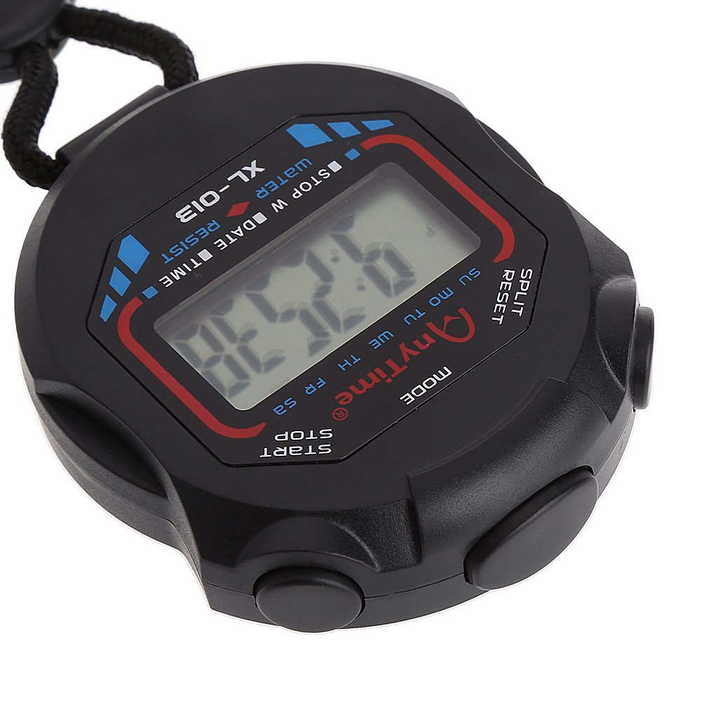 ABNANA Classic Digital Stopwatch - LCD Handheld Sports Timer with Lanyard for Track, Swimming, and Fitness Training