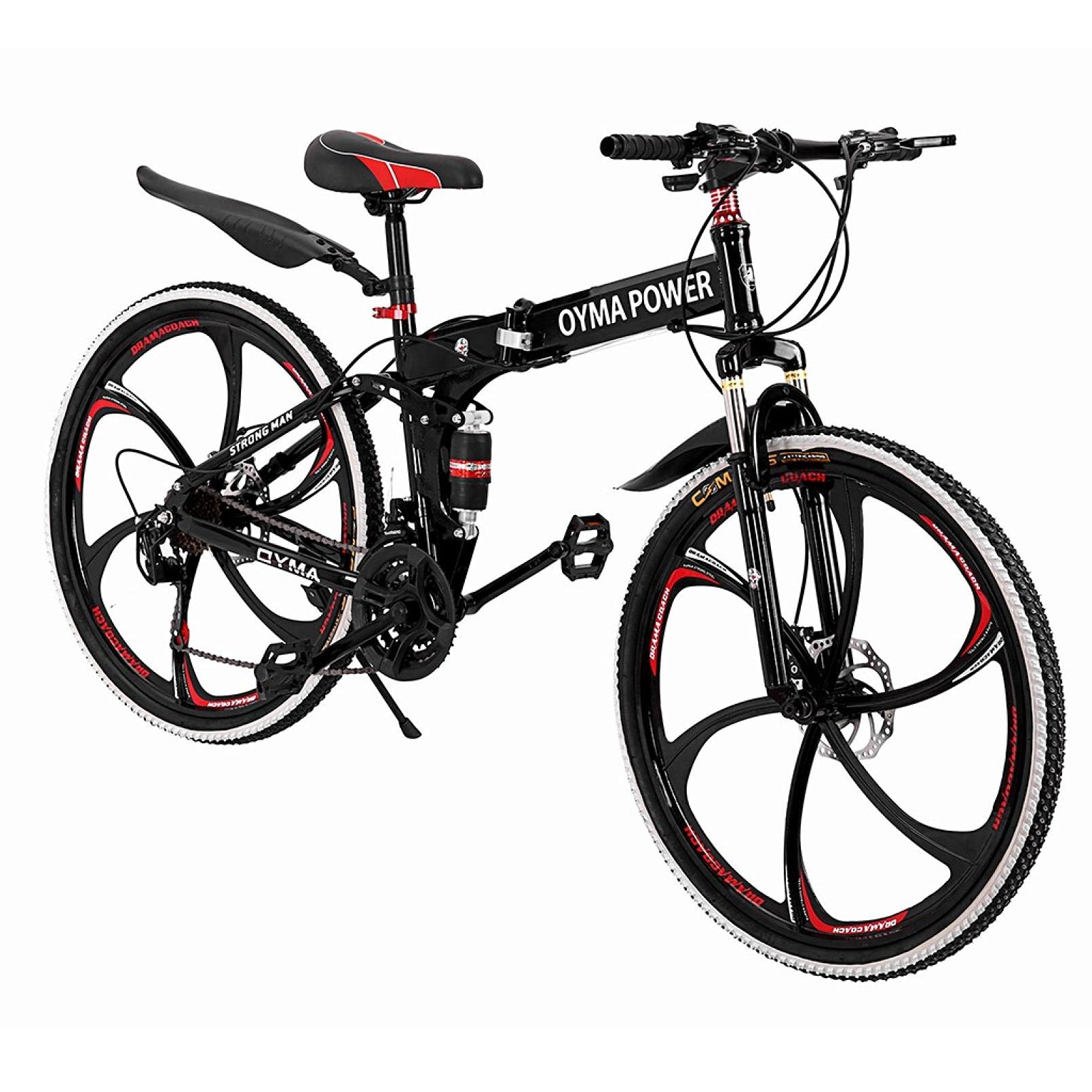 **26 Inch Mountain Bike for Adults - Men & Women, 21 Speed Folding Bicycle with Double Disc Brake, Off-Road & Trail Riding - Perfect for Commuting, Fitness & Outdoor Adventures**
