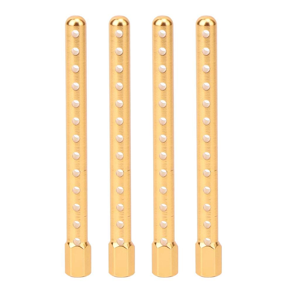 4Pcs Aluminum Alloy 1:10 Scale RC Car Shell Column Replacement Parts for HSP 94102/94122/94103/94123 - Durable Gold Upgrade for Off-Road RC Cars - Perfect for Racing, Crawling & DIY Repairs