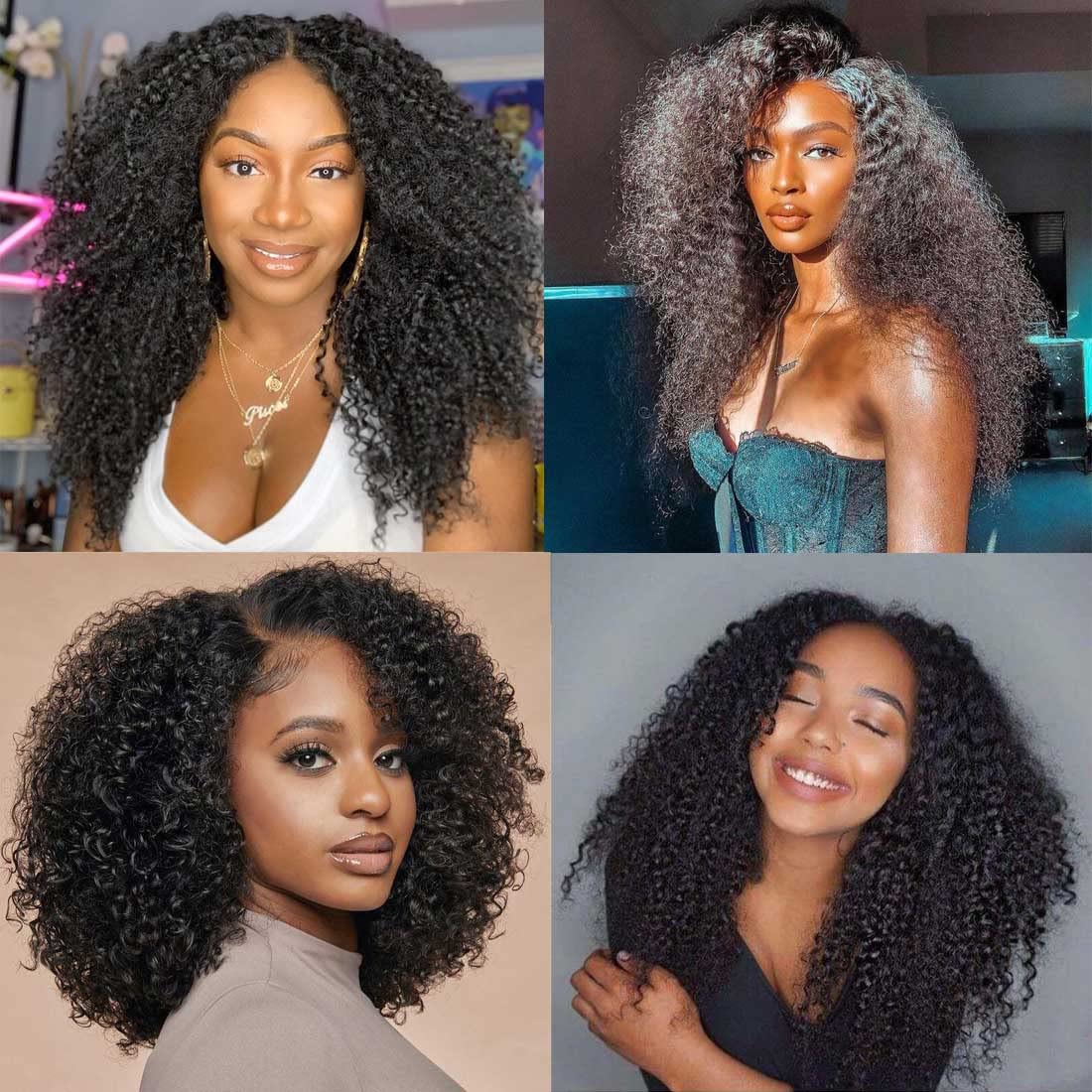 Beauty Forever U Part Human Hair Wig - 10A Grade Brazilian Virgin Hair, 150% Density, 20 Inch Curly Clip-In Wig for Black Women | Glueless, No Leave Out, Natural Color | Perfect for Daily Wear, Parties & Special Occasions