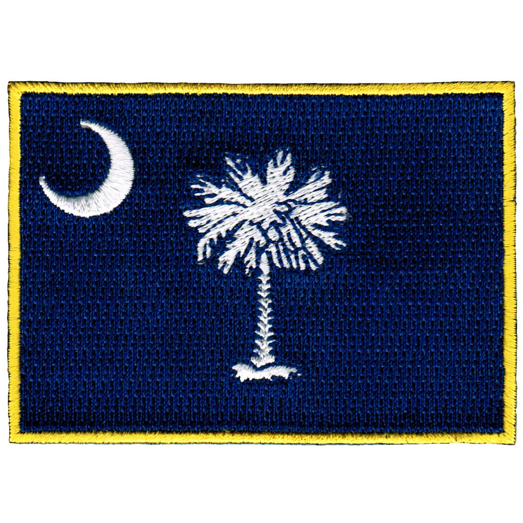 South Carolina State Flag Embroidered Patch - Iron-On SC Emblem for Hats, Jackets & Backpacks - Perfect for DIY Crafts & Patriotic Decor