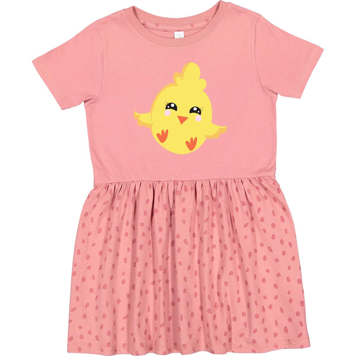 Inktastic Cute Chicken Print Toddler Dress - Adorable Baby Chick Design for Girls - Perfect for Easter, Spring Outfits & Playdates