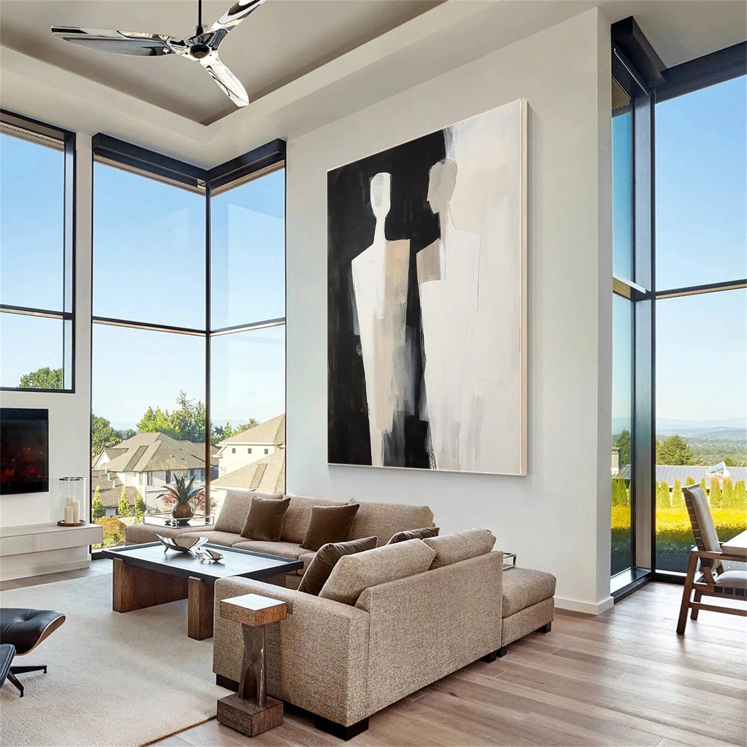 Contemporary Abstract Minimalist Wall Art Painting - Modern Home Decor for Living Room, Bedroom & Office | #CW004