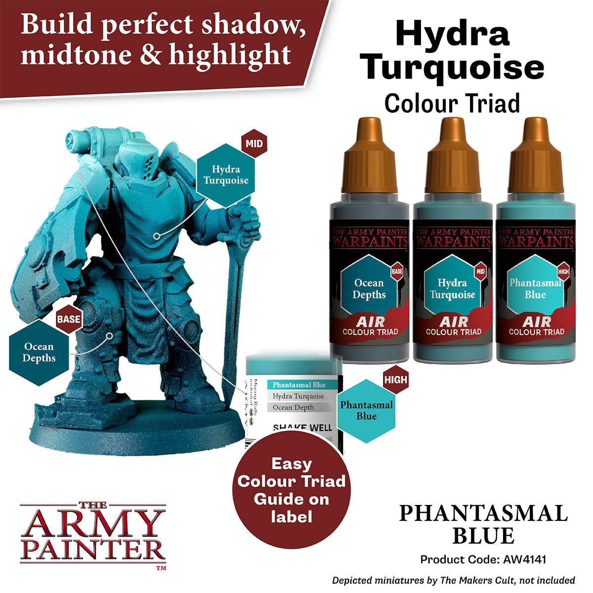 Warpaints Air: Phantasmal Blue Acrylic Paint for Miniatures & Models - Perfect for Warhammer, D&D, and Tabletop Gaming
