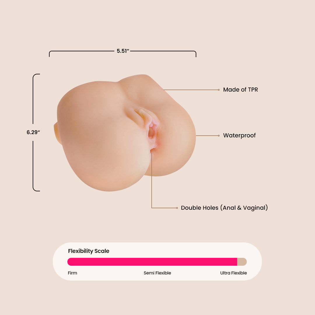 Realistic Compact Fantasy Bubble Butt Sex Doll - Lifelike & Portable for Travel & Discreet Storage | Perfect for Solo Play & Couples Fantasy