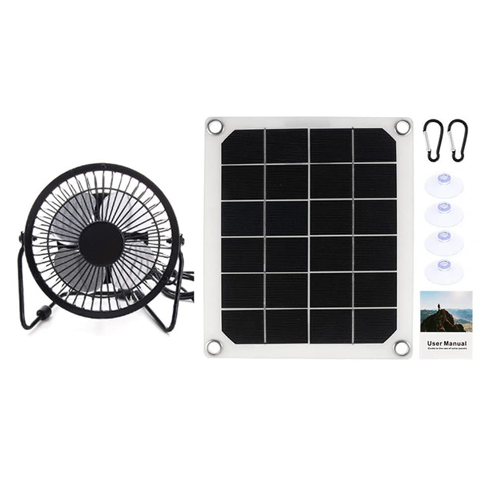 HAITOY 10W Solar Powered Fan - Mini Ventilator & Exhaust Fan with Solar Panel for Outdoor Use - Perfect for Chicken Coops, Dog Houses, Greenhouses, RV Roofs & Phone Cooling - Quiet & Energy Efficient Cooling Solution