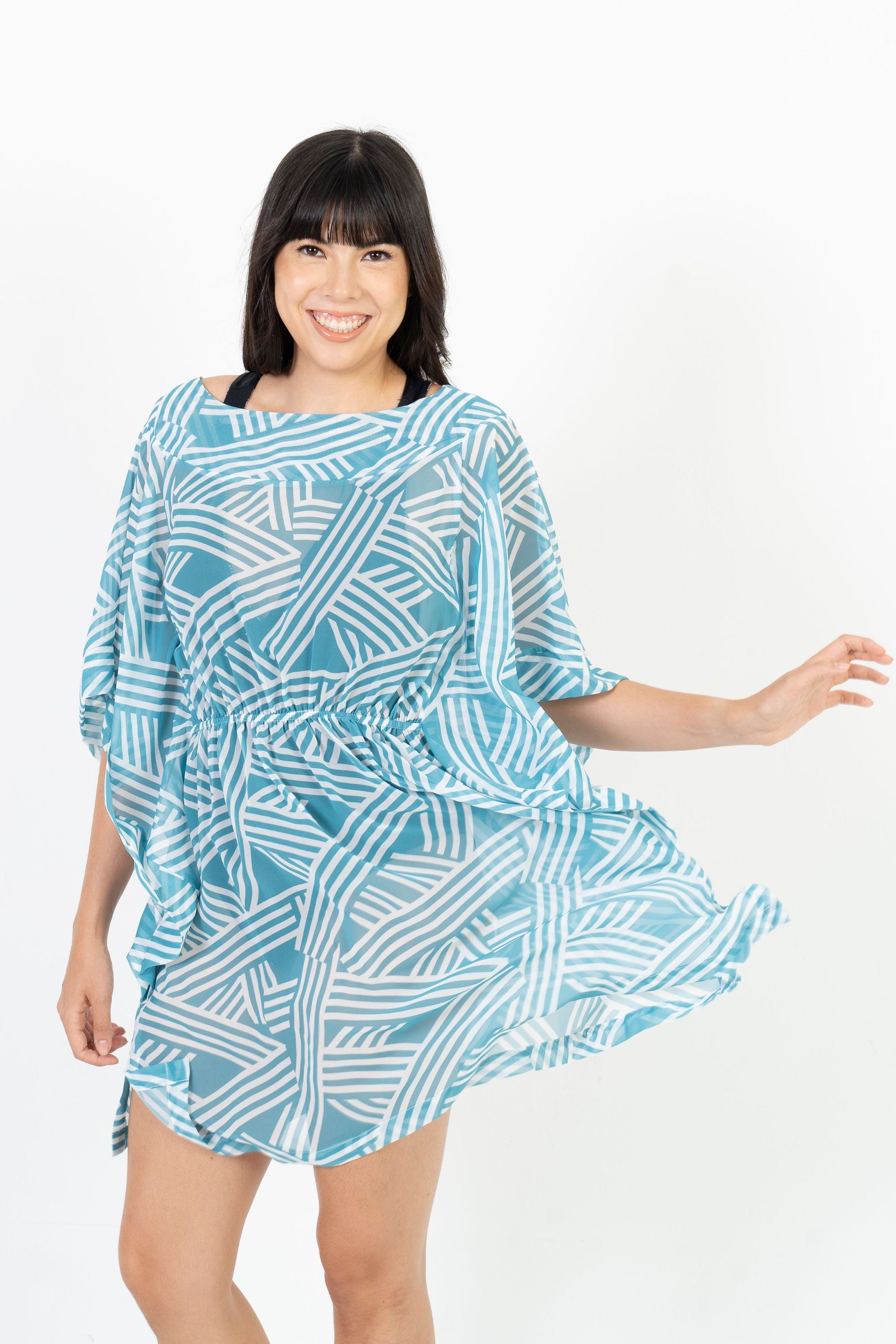 Faro Low Back Kaftan Dress - Flowy Seafoam Green Beach Cover Up for Women | Perfect for Vacation, Poolside, and Summer Outings