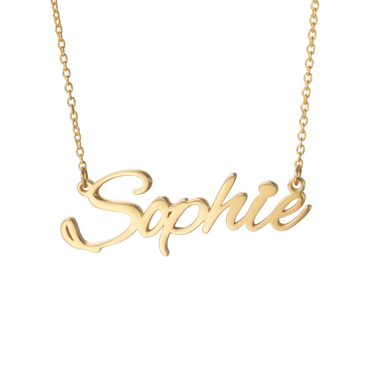 14K Solid Gold Personalized Name Necklace for Women - Custom Engraved Dainty Nameplate Necklace Jewelry Gift for Her - Perfect for Birthdays, Anniversaries & Special Occasions