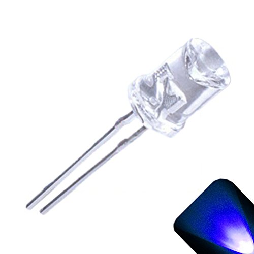 5mm Flat Top Blue LED Lights - 100 Pack for Christmas Decor