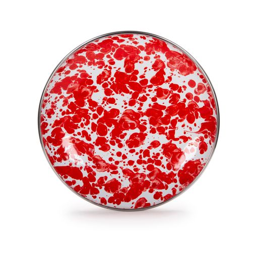 Red Swirl Appetizer Plates 5.75 Inch - Set of 4 Small Dessert Plates for Party, Wedding, Cocktail Hour & Home Entertaining