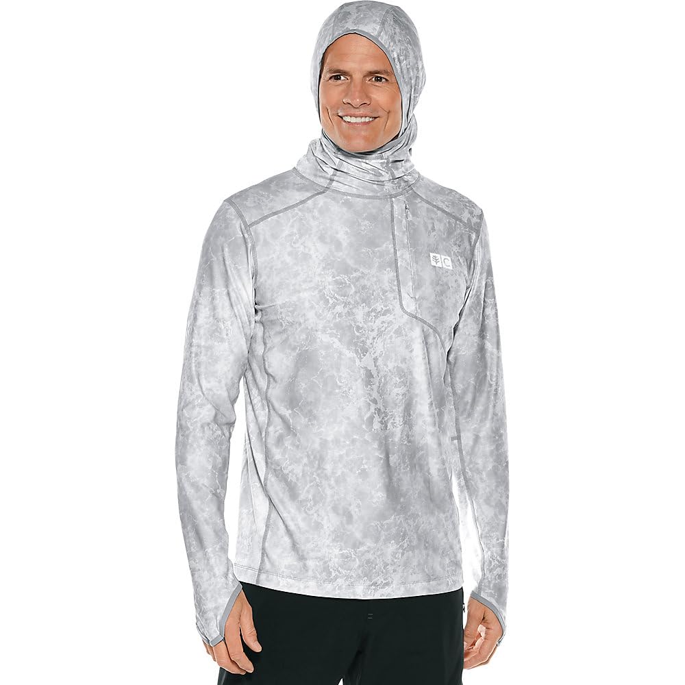 Coolibar UPF 50+ Men's Andros Fishing Hoodie - Sun Protective Shirt with Long Sleeves for Outdoor Activities, Fishing, Hiking & Beach Wear