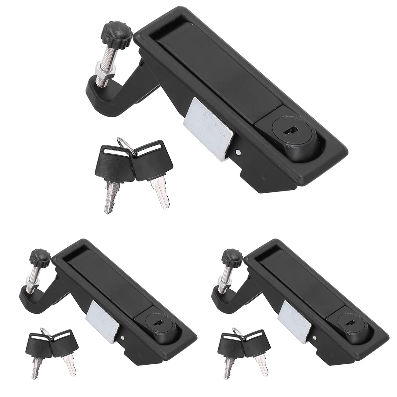3 Pcs Black Compression Latch Trigger Lock - Adjustable Cabinet Lock with Lever for RV, Marine Boat, Toolbox & Cabinets (Compatible with Southco C2-32-25) - Secure Storage Solutions for Travel & Outdoor Adventures