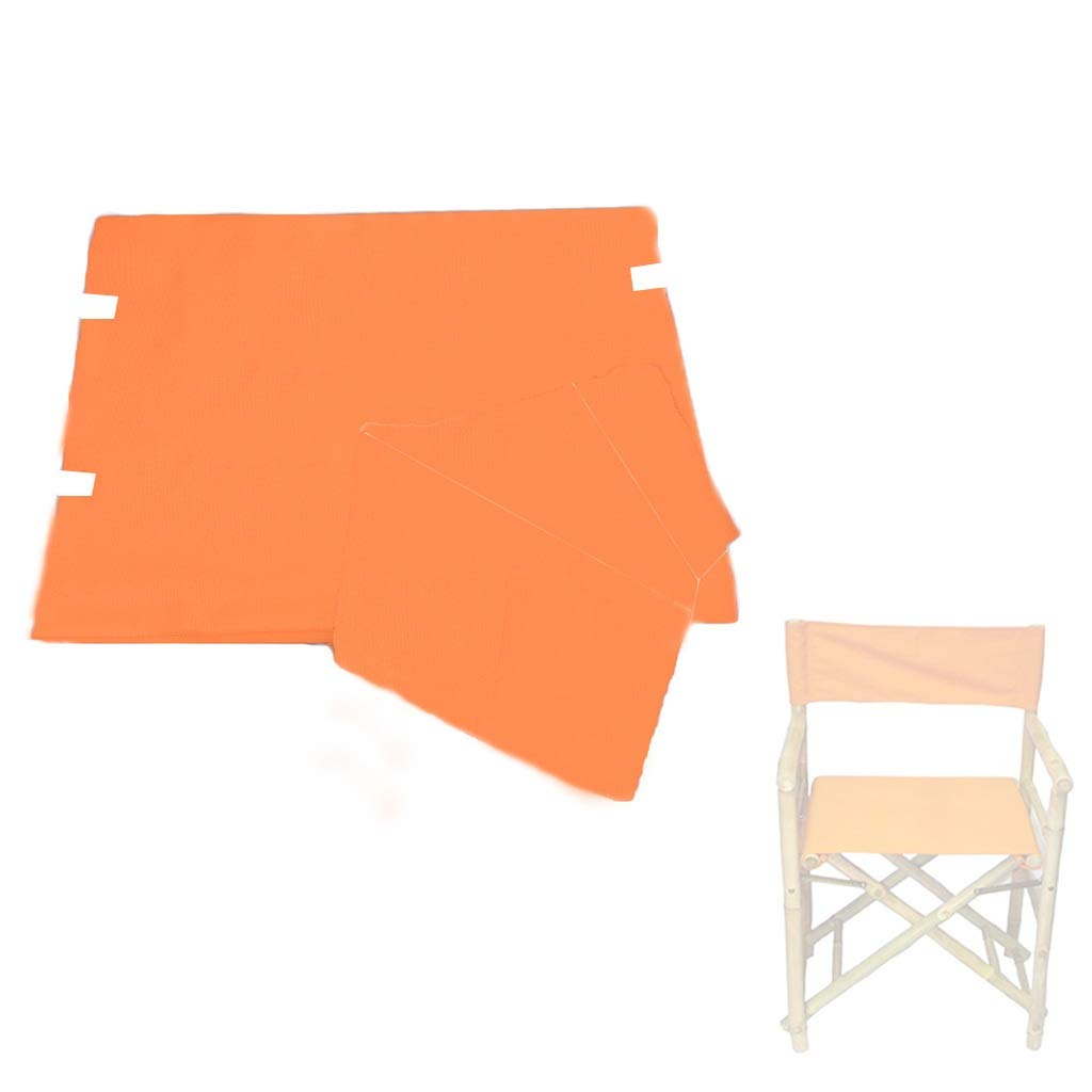 RXJYT Orange Canvas Folding Bamboo Director Chair Covers - Durable Replacement Covers for Camping, Patio, Beach & Outdoor Events (Set of 4) | Perfect for Picnics, Backyard Parties & Poolside Relaxation