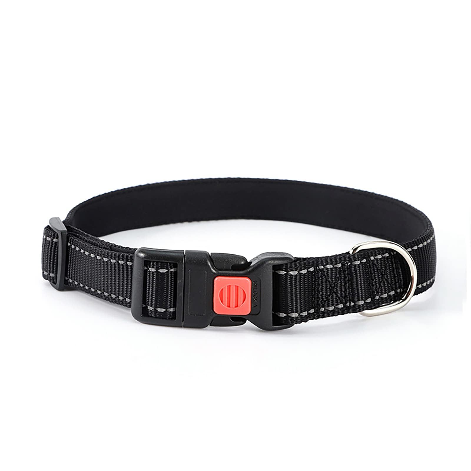 Reflective Adjustable Dog Collar - Ultra Soft Breathable Neoprene Pet Collar with Quick Release Buckle for Small Medium Large Dogs - Perfect for Night Walks, Jogging & Outdoor Adventures